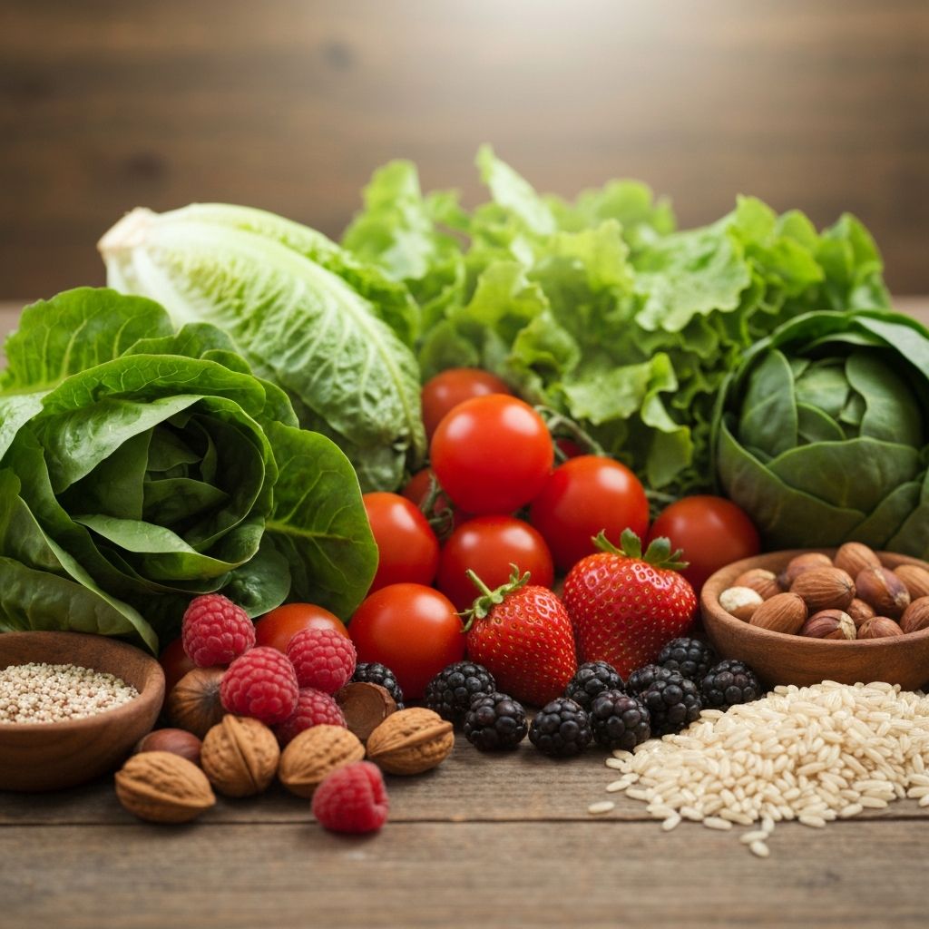 Fresh vegetables and balanced meals